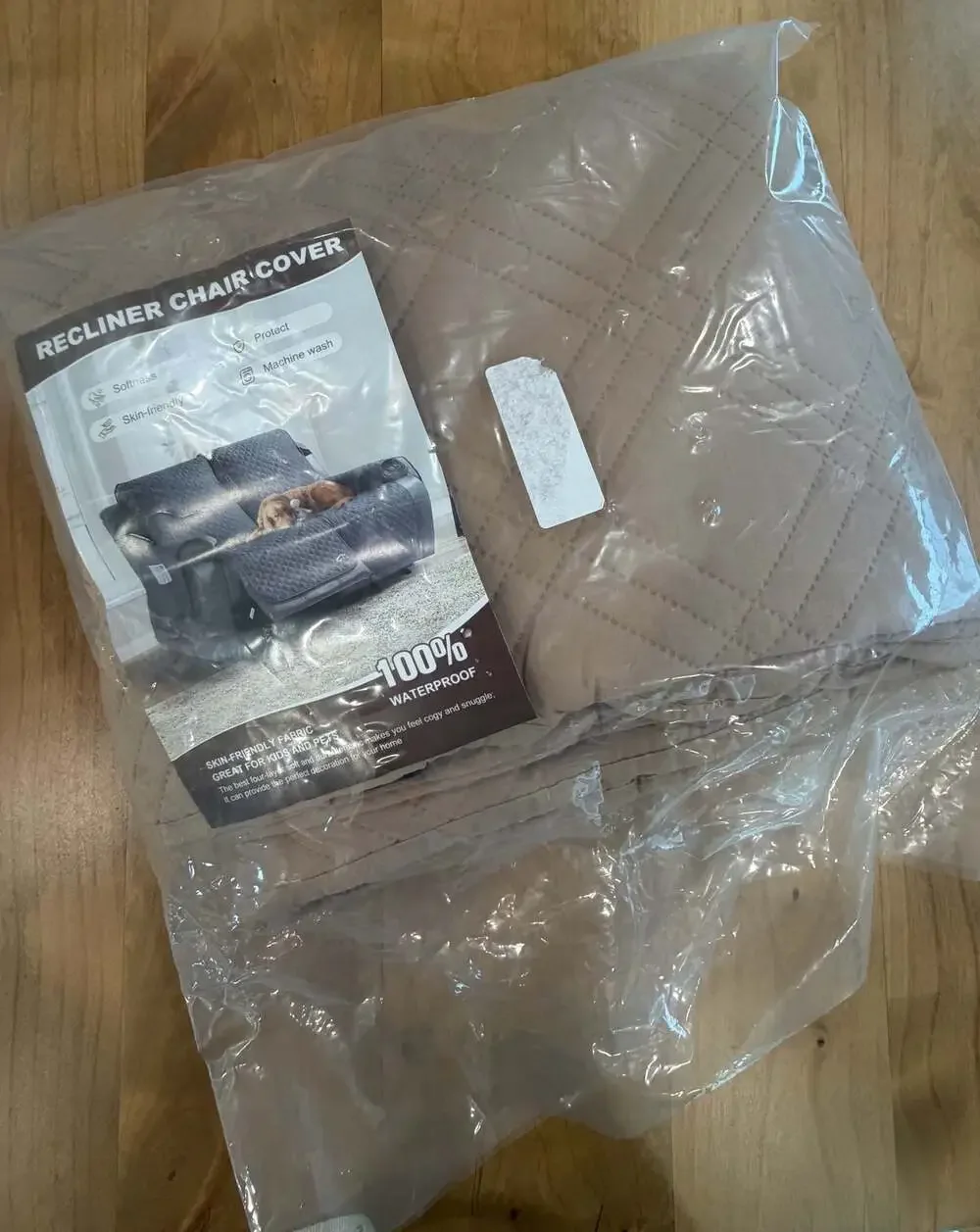 Recliner Chair Cover 100% Waterproof Quilted Slipcover w/Elastic Straps NEW